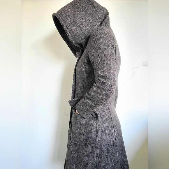 The Elvish Hooded Wool Double Breasted Trench Coat by m0851 S - Picture 10 of 16